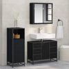 vidaXL Set di mobili per il bagno 3 pcs Rovere Nero Legno multistrato