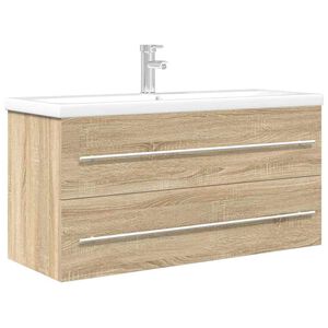 vidaXL Set Mobili da Bagno 2 pz Rovere Sonoma in Legno Multistrato