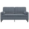 vidaXL Divano a 2 Posti con Cuscini Grigio Scuro 140 cm in Velluto