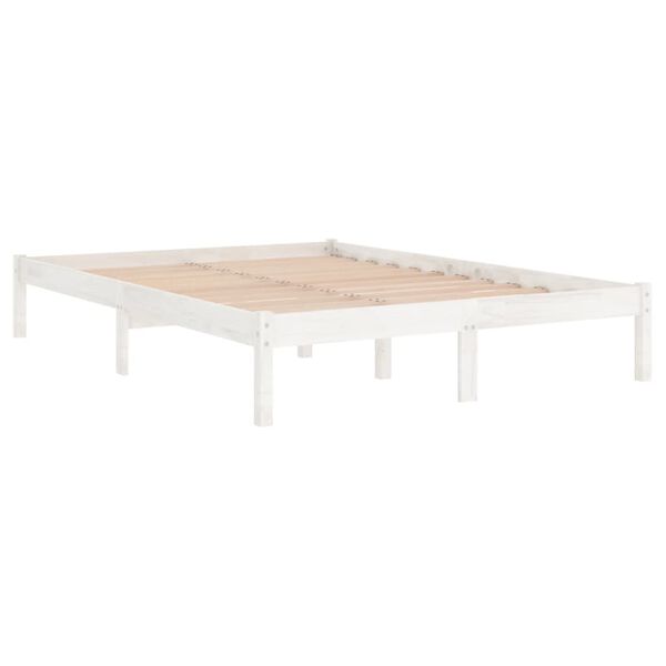 vidaXL Giroletto Bianco in Legno Massello di Pino 200x200 cm