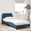 vidaXL Letto con Materasso Dover Blu 90x200 cm in Velluto