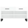 vidaXL Panca Porta Scarpe Bianco Lucido 102x35x55 cm Legno Multistrato