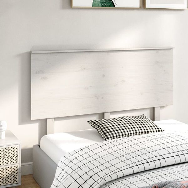 vidaXL Testiera per Letto Bianca 144x6x82,5cm Legno Massello di Pino