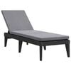 vidaXL Lettino con Cuscino Antracite 186x60x29 cm in PP