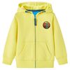 vidaXL Felpa con Cappuccio e Cerniera per Bambini Giallo Chiaro 104