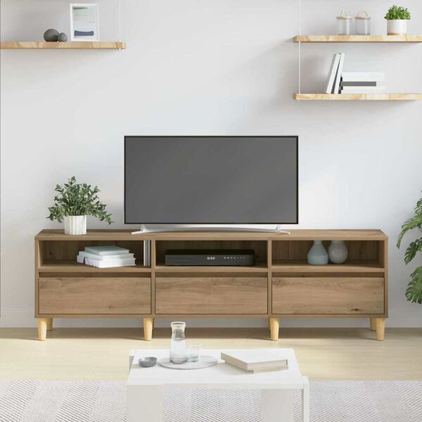 vidaXL Mobile TV Rovere artigianale 150 x 30 x 45 cm Legno multistrato