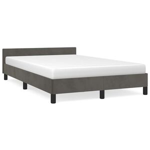 vidaXL Giroletto senza Materasso Grigio Scuro 120x200 cm Velluto