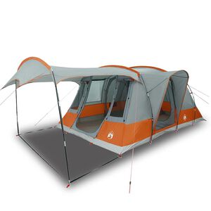 vidaXL Tenda da Campeggio a Tunnel per 5 Persone Grigio e Arancione