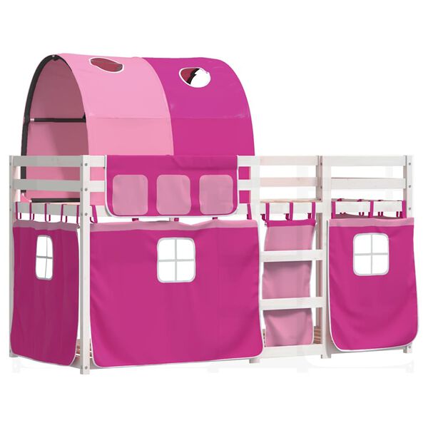 vidaXL Letto a Castello senza Materasso Rosa 75x190 cm Legno di Pino