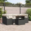 vidaXL Set Divano da Giardino con archiviazione 7 pcs Nero Poly Rattan
