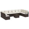 vidaXL Set Divano da Giardino 11 pz Marrone e Crema polyrattan