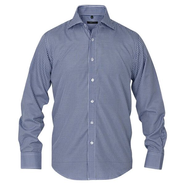 vidaXL Camicia da Lavoro da Uomo Bianca e Blu Marino a Quadri TG XXL