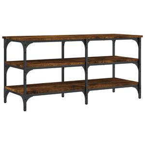 vidaXL Panca Porta Scarpe Rovere Fumo 100x38,5x49cm Legno Multistrato
