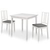 vidaXL Set da Pranzo 3 pz in MDF Bianco