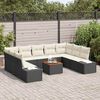 vidaXL Set Divano da Giardino con cuscino 10 pcs Nero polyrattan