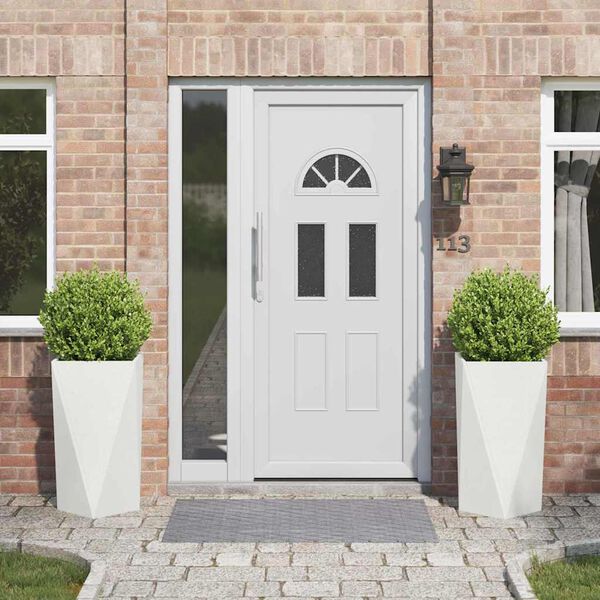 vidaXL Fioriera 2 pcs Bianco 40 x 40 x 75 cm Acciaio