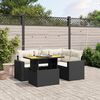 vidaXL Set Divani da Giardino 5 pz con Cuscini in Polyrattan Nero