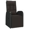 vidaXL Sedia da Giardino Reclinabile con Cuscino in Polyrattan Nero