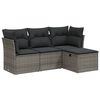 vidaXL Set Divani da Giardino 4 pz con Cuscini in Polyrattan Grigio