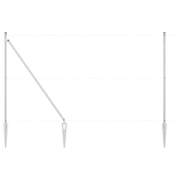 vidaXL Palo della recinzione 7 pcs Argento Acciaio