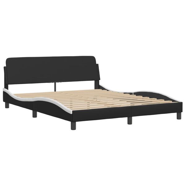 vidaXL Letto con Materasso Zadar Nero e Bianco 160x200cm Similpelle