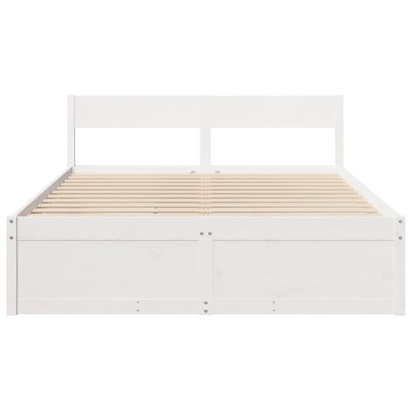 vidaXL Letto senza Materasso Bianco 150x200 cm Legno Massello di Pino