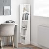 vidaXL Mobile angolare Bianco Lucido 27,5x27x140cm Legno multistrato
