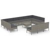 vidaXL Set Divani da Giardino 14 pz con Cuscini in Polyrattan Grigio