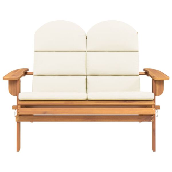 vidaXL Panchina Giardino Adirondack Cuscini 126 cm Massello di Acacia