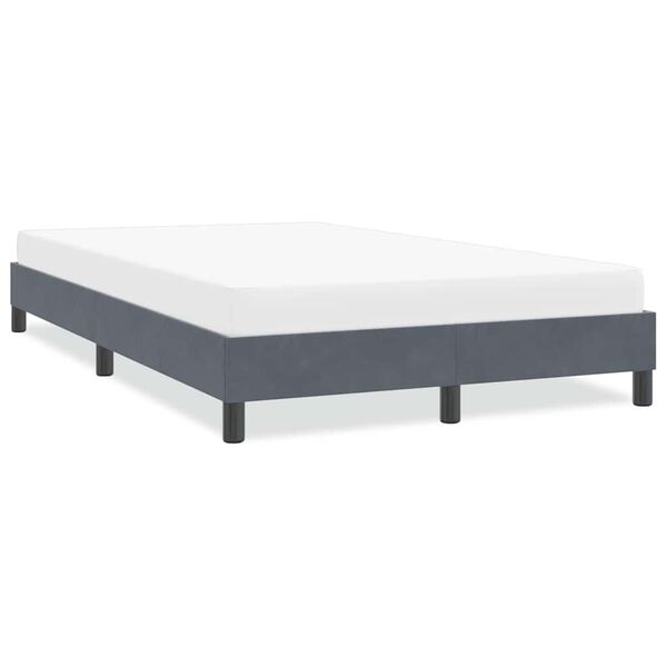 vidaXL Giroletto senza Materasso Grigio Scuro 120x210 cm Velluto