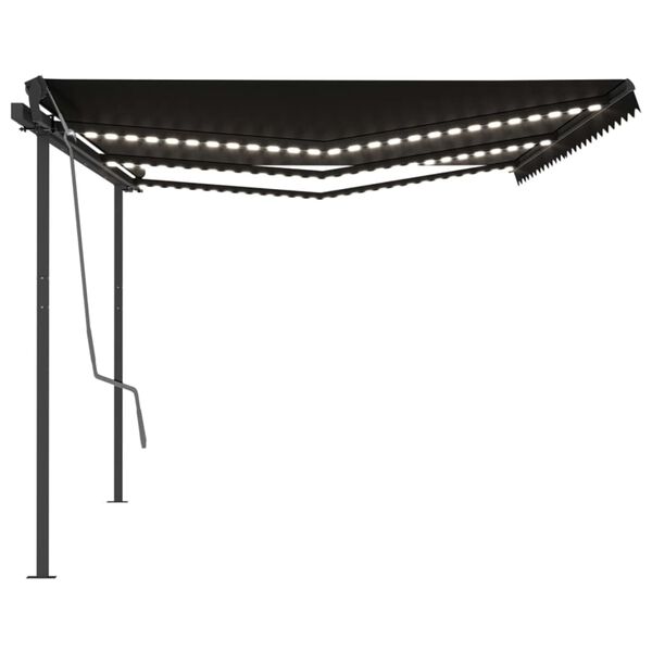 vidaXL Tenda da Sole Automatica Sensore Vento e LED 6x3,5 m Antracite