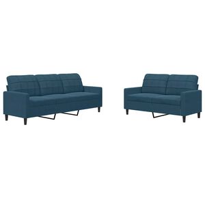 vidaXL Set di Divani 2 pz con Cuscini Blu in Velluto