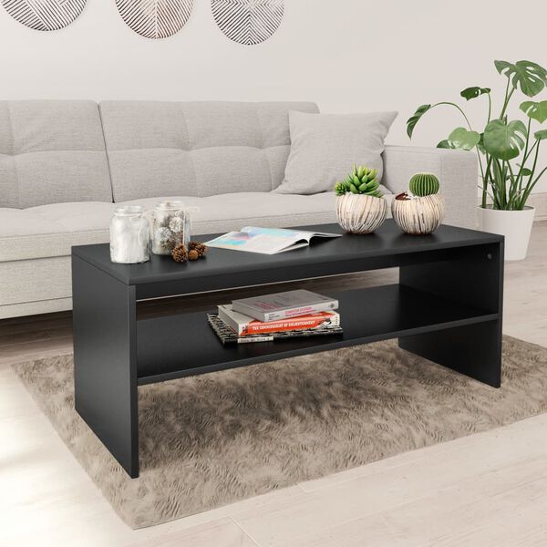 vidaXL Tavolino da Salotto Nero 100x40x40 cm in Legno Multistrato