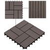 vidaXL Piastrella per Decking 11 pcs Marrone Scuro 30 x 30 cm WPC