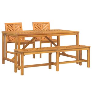 vidaXL Set da Pranzo per Giardino 4 pcs Marrone