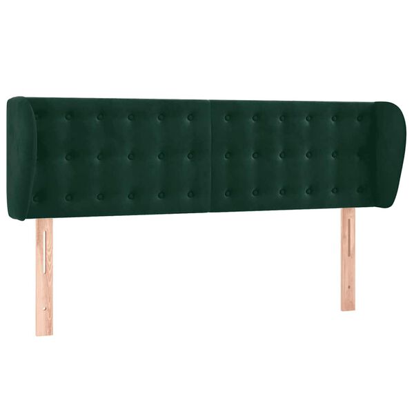 vidaXL Testiera ad Orecchio Verde Scuro 147x23x78/88 cm in Velluto