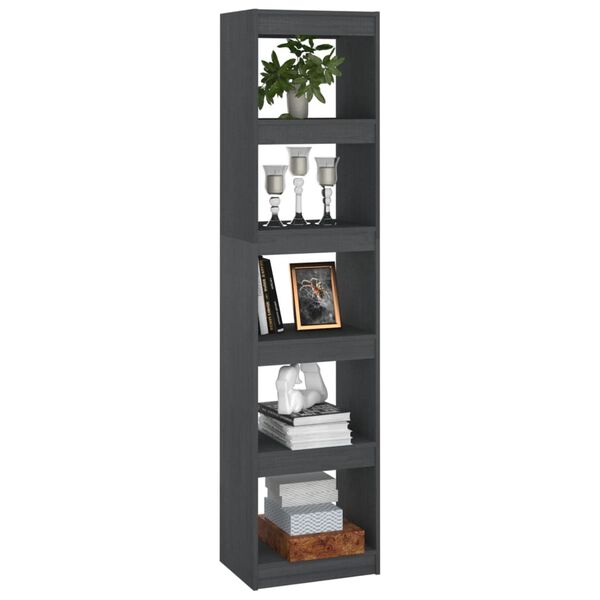 vidaXL Libreria/Divisorio Grigio 40x30x167,5 cm in Massello di Pino