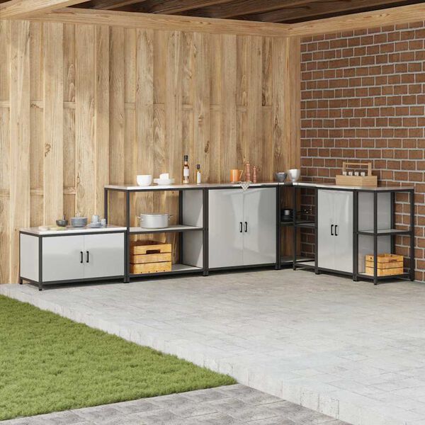 vidaXL Stoccaggio in cucina Argento 60 x 50 x 92 cm Acciaio