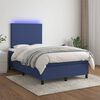 vidaXL Letto a Molle con Materasso e LED Blu 120x200cm in Tessuto