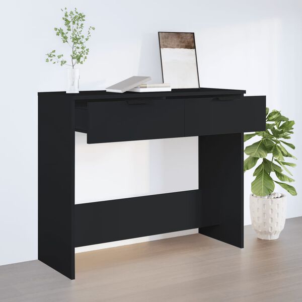 vidaXL Tavolino Consolle Nero 90x36x75 cm in Legno Multistrato