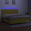 vidaXL Letto a Molle Materasso e LED Verde 200x200cm in Tessuto