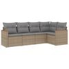 vidaXL Set Divano da Giardino 5 pz con Cuscini Beige Misto Polyrattan