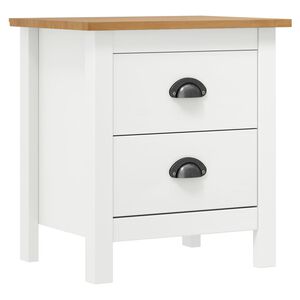 vidaXL Comodino Hill Bianco 46x35x49,5 cm Legno Massello di Pino
