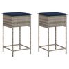 vidaXL Sgabelli da giardino con Cuscini 2 pz in Polyrattan Grigio