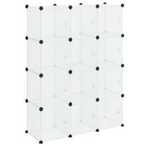 vidaXL Contenitore a Cubo con 12 Cubi e Ante Trasparente PP