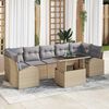 vidaXL Set Divano da Giardino 8 pcs Beige Rattan in Polipropilene