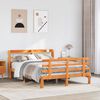 vidaXL Giroletto con Testiera Marrone Cera 140x190 cm Massello Pino