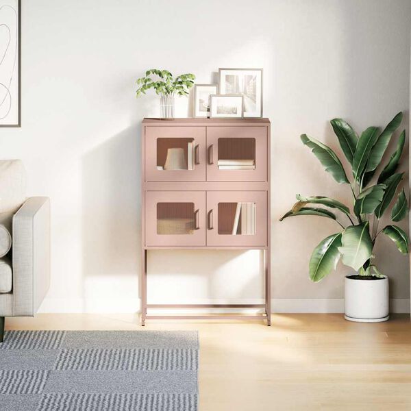 vidaXL Credenza Rosa 68x39x107 cm in Acciaio