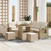 vidaXL Set Divano da Giardino con cuscino 8 pcs Beige polyrattan