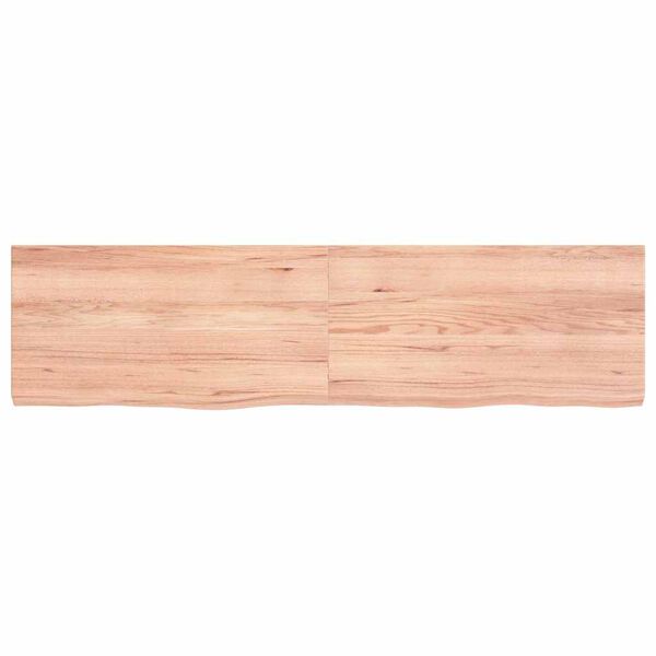 vidaXL Piano Bagno Marrone 120x30x(2-4) cm Legno Massello Trattato